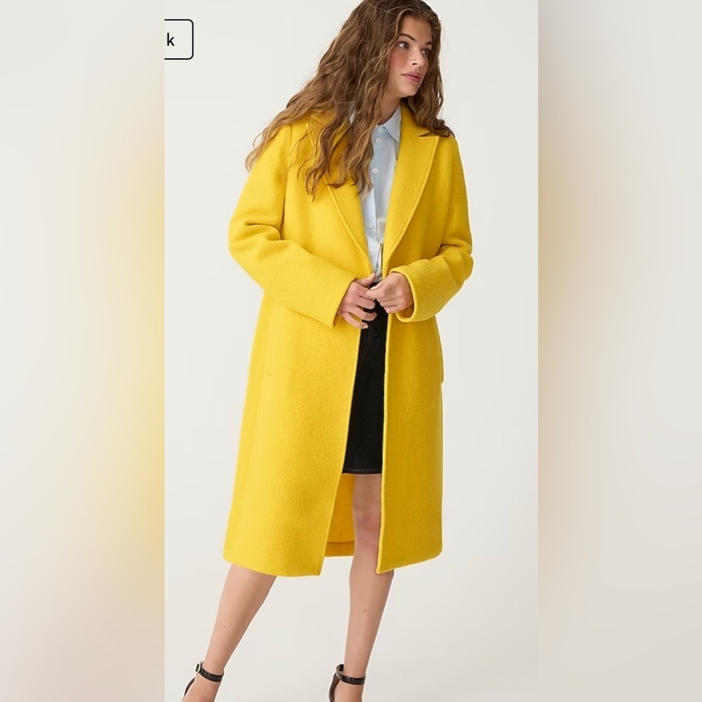 J Crew BLACK New Daphne topcoat in Italian boiled wool BT996